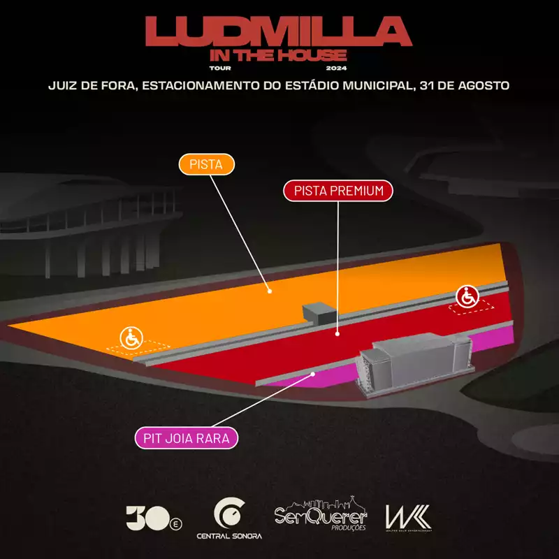 Mapa do Evento - Ludmilla em Juiz de Fora (Foto: Divulgação)